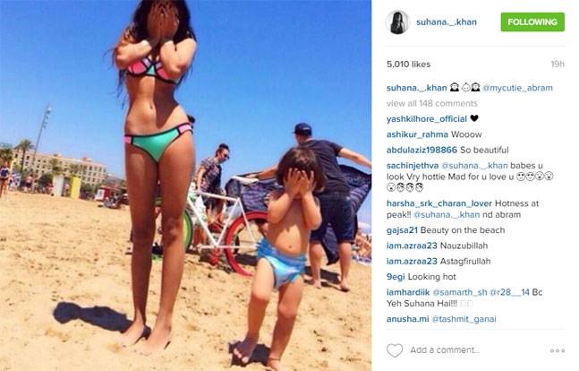 suhana-khan-in bikini with abram